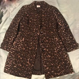 Old Navy Leopard Pea Coat extends down to thighs